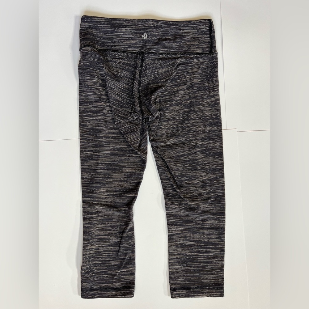 Lululemon Wunder Under Crop Space Dye Grey Black Coal Charcoal Women’s Leggings